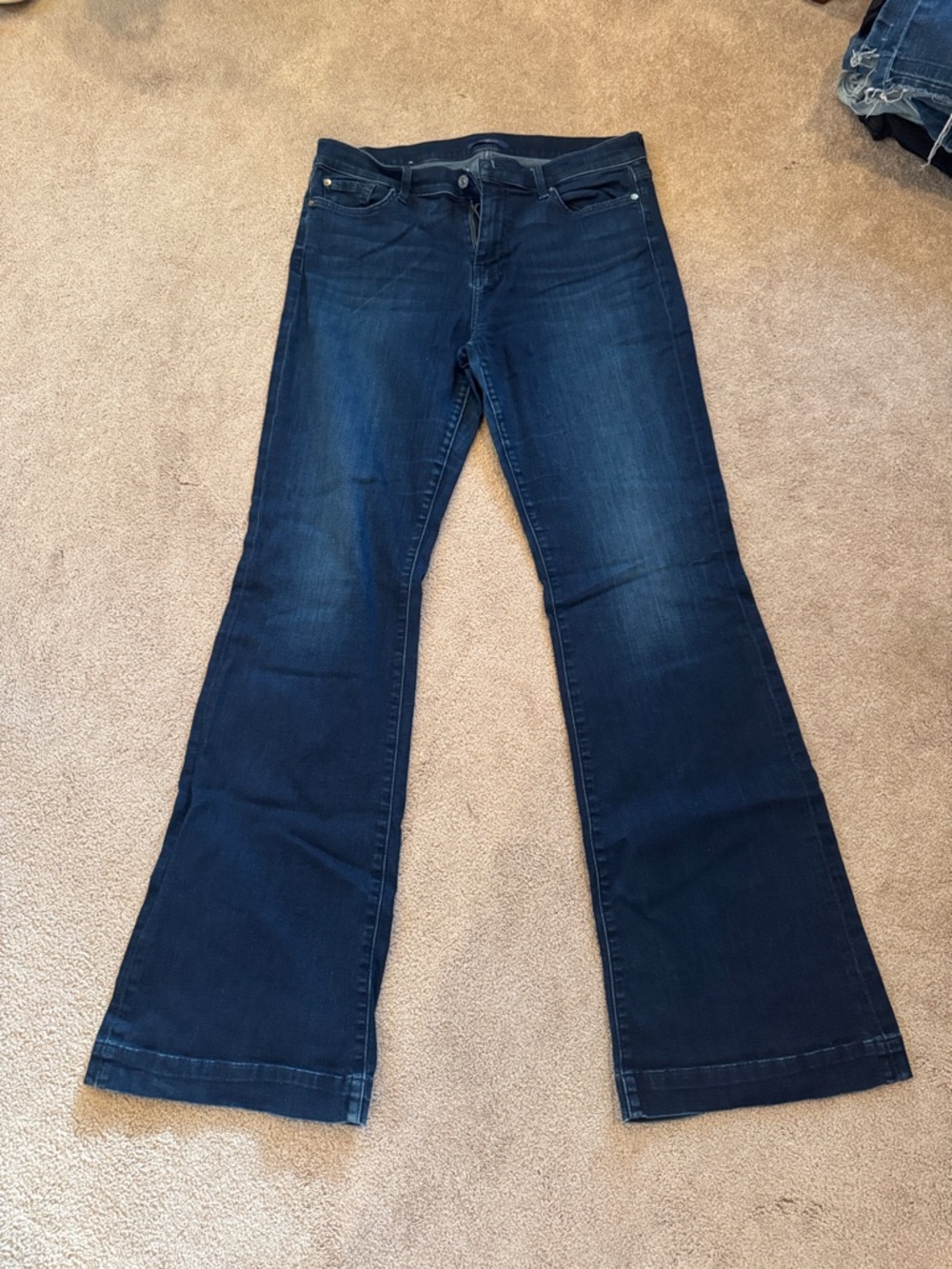 7 For All Mankind Dark Indigo Flare Jeans